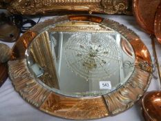 A circular art deco style mirror. Collect only.