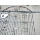 A pair of wrought iron gates. 198 x 185 cm, collect only.