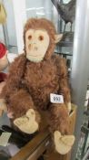 A vintage toy monkey, 44 cm.