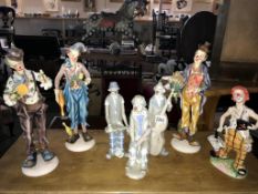 7 clown figures including Leonardo & Casades