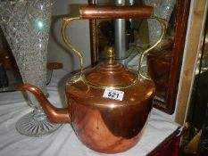 A Victorian copper kettle