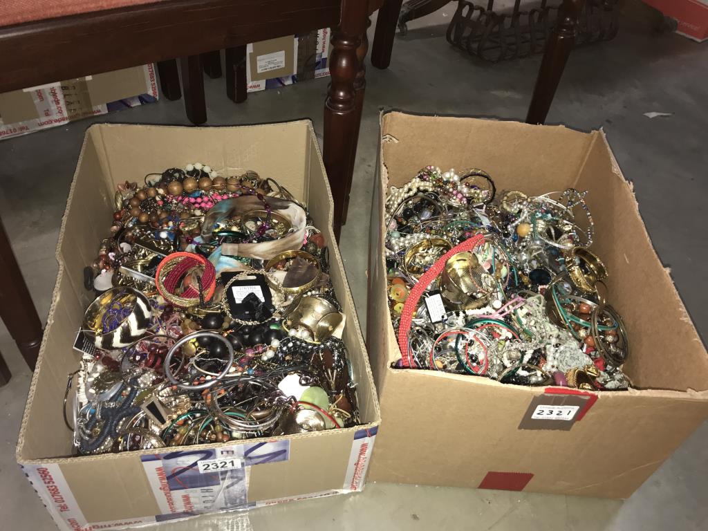 2 large boxes of costume jewellery. COLLECT ONLY