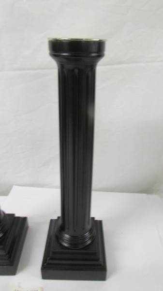 A pair of David Linley dark wood Garnick candlesticks. - Image 2 of 3