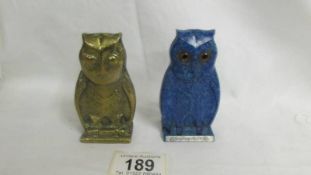 An original brass mould for the Bourjois 'Evening in Paris' perfume bakelite owl by Prestroare,