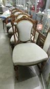 A set of four good quality mahogany framed dining chairs.