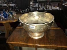 A large silver on copper silver plated punch bowl, made in England - 32cm diameter x 20cm high