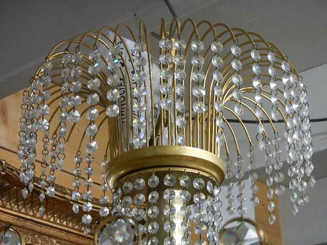 A large layered glass chandelier, approximately 86 cm diameter and 76 cm drop. Collect only. - Image 5 of 5