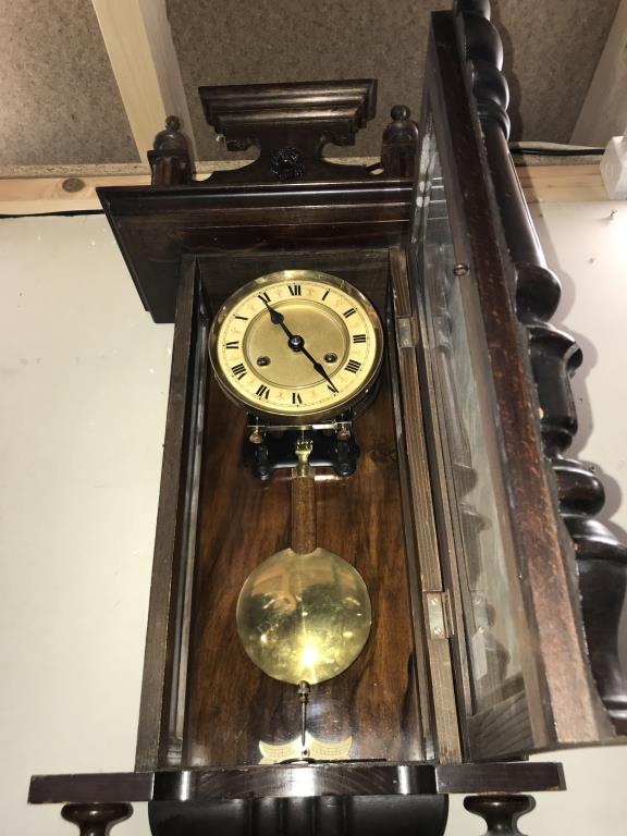A Victorian mahogany Vienna wall clock Height 77cm, (COLLECT ONLY) - Image 2 of 2