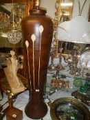 A tall modern floor standing lamp base, 131 cm tall. Collect only.