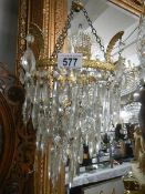 A small glass chandelier. Collect only.