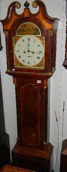 A mahogany 8 day painted dial long case clock. Collect only. - Image 2 of 3