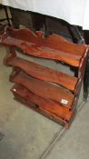 A set of mahogany shelves with two drawers. Collect only.