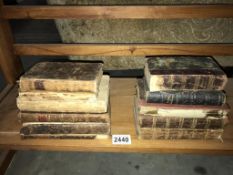 A collection of antiquarian books including18th and19th Century Volumes, including 1788 Arithmetic