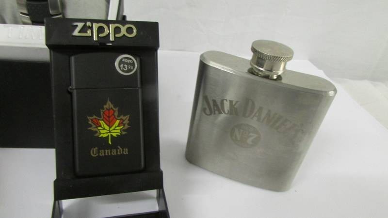 A gent's quartz Timex wrist watch boxed and un-used (working), a Canadian Zippo lighter boxed and - Image 4 of 8
