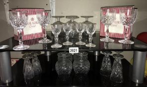 4 boxed Royal Albert goblets & a quantity of drinking glasses. Collect only.