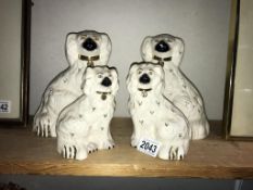 2 pairs of Royal Doulton Staffordshire Spaniel mantlepiece dogs (height of tallest 20.5cm)