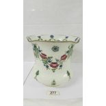 An early William Moorcroft swags and roses jardiniere green script, (hairline crack to rim).
