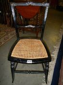 A mother of pearl inlaid bedroom chair. Collect only.