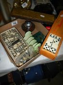 A mixed lot including dominoes, toast rack, table lighter etc.,