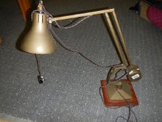 A working 1960's weighted angle poise lamp. (Collect only).
