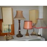 Five assorted table lamps. (Collect only).