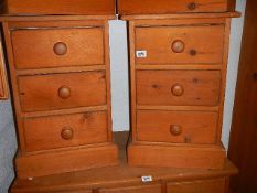 A pair of pine bedside chests. (Collect only).