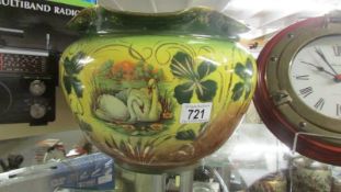 A Staffordshire jardiniere decorated with swans.