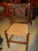 A nice carved oak chair. (Collect only).
