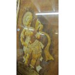 A gilt framed and glazed print of an oriental diety. (Collect only).