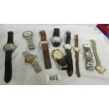 Ten wristwatches including Lorus, Pulsar, Reflex etc.