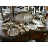 A large lot of silver plate. (Collect only).