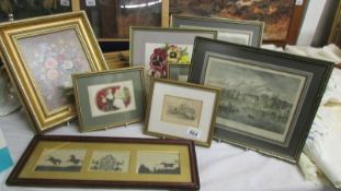 A mixed lot of framed and glazed prints etc., (Collect only).