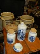 A mixed lot of stoneware and other jars. (Collect only).