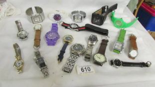 Eighteen ladies and gent's wrist watches, all in working order.