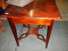 A mahogany table with chess board top. (Collect only).