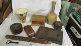 A mixed lot of wooden items etc.,