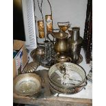 A mixed lot of metal ware. (Collect only).