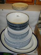 A good quality M & S Sennan blue and cream dinner set. (Collect only).