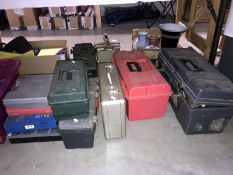 A quantity of plastic tool boxes & contents (COLLECT ONLY)