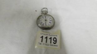 A Victorian ladies silver fob watch (needs attention).