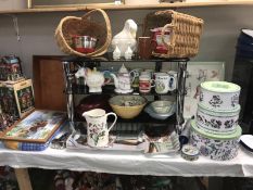 A good lot of kitchenalia including Port Meirion jug and cake tins COLLECT ONLY