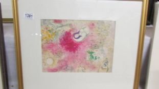 Marc Chagall (1887-1985) Modernist figural lithographic print published in New York