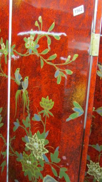 A lacquered four fold screen. - Image 2 of 3