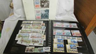 Two albums of stamps and a quantity of loose stamps.