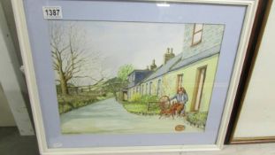 A framed and glazed watercolour signed T Goodwin, 2001.