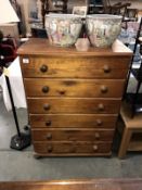A solid pine chest of drawers (82cm x 44cm x 113cm high) (COLLECT ONLY)