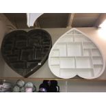 2 large heart shaped wooden wall shelves COLLECT ONLY