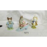 Four Beswick figurines - Tailor of Gloucester, Amiable Guinea Pig, Tom Kitten and The Old Woman.