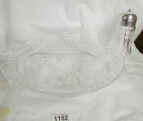 A Waterford crystal fruit bowl and sugar sifter.