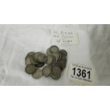 40 pre 1946 silver threepenny bits (55 grams).